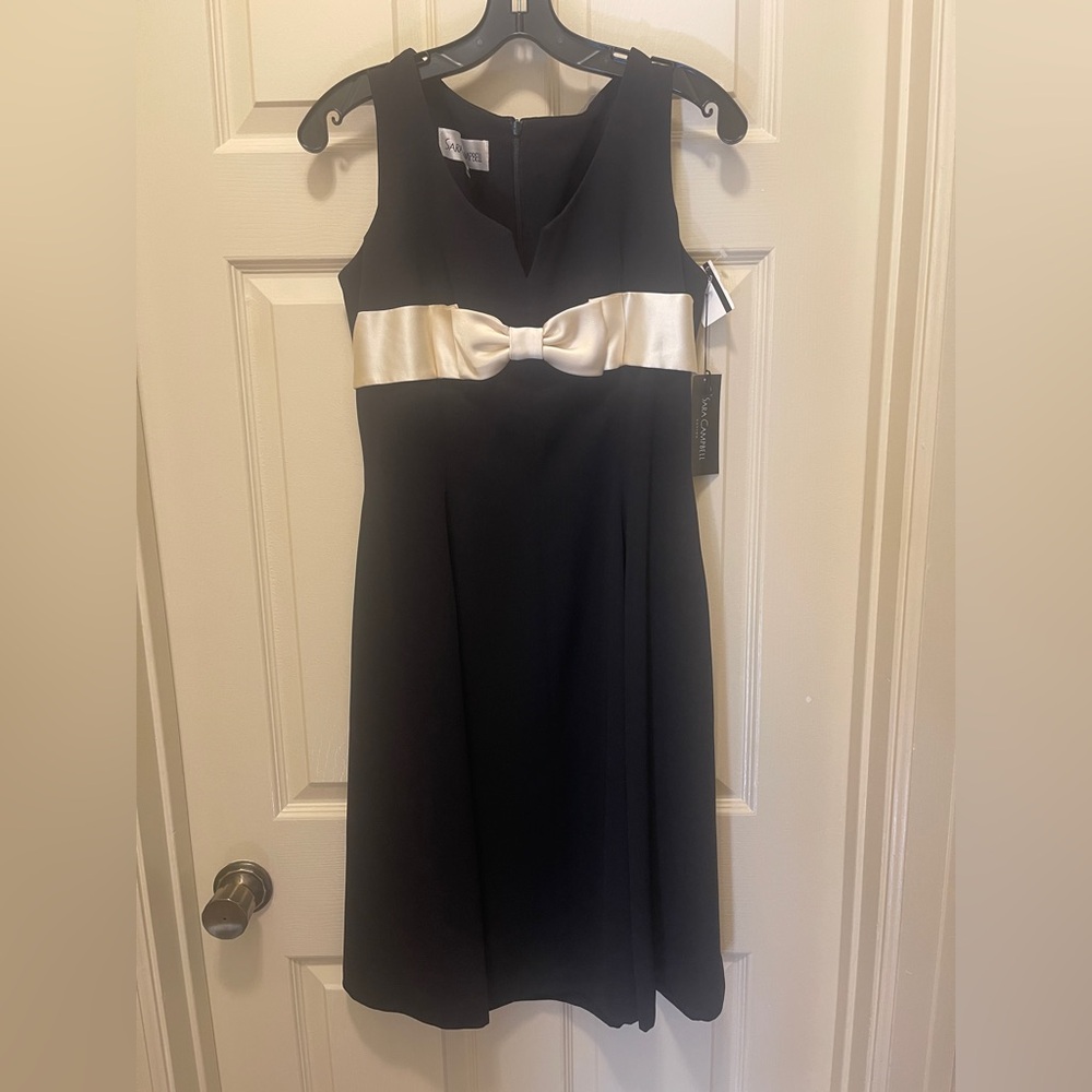 Classic black cocktail dress.